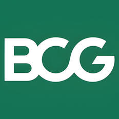 BCG logo: white “BCG” letters inside a solid green circle
