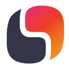 AlphaSight logo: stylized “S” in gradient red-to-orange on dark gray background